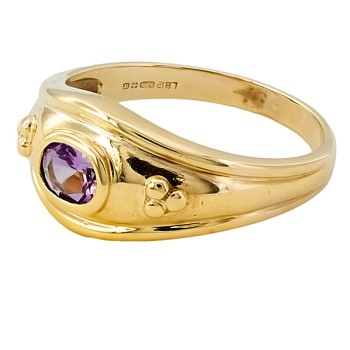 9ct Gold Amethyst Ring Size O
